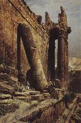 Gustav Bauernfeind Temple Ruins of Baalbek Sweden oil painting artist